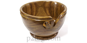 Turned wooden yarn bowl