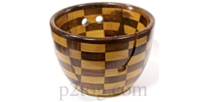 Turned wooden yarn bowl
